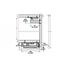 Комплект фурнітури FINETTA FLATFRONT S E US 15FB для 2-х дверей шириною 2600мм