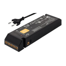 Блок живлення для LED 12V/15W пластиковий чорний на 6 виходів зі шнуром з вилкою EU 250V 2000мм