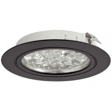 Світильник LED 3001 врізний алюмінієвий колір: чорний  24V/1.7W тепле біле світло D65мм 3200 К