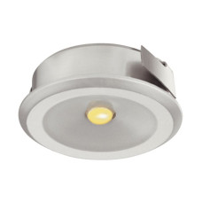 Світильник LED 4004 350mA/1W врізний пластиковий колір: срібний тепле біле світло D30мм (3 штуки)