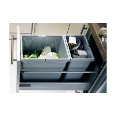Смітник пластмасовий 1*13,5л, 1*6л, колір сірий